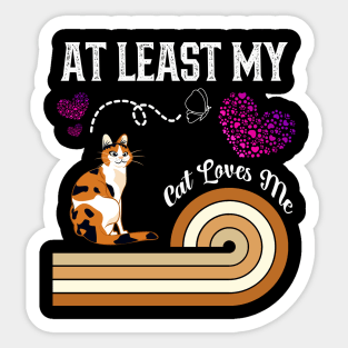 At Least My Cat Loves Me Sticker